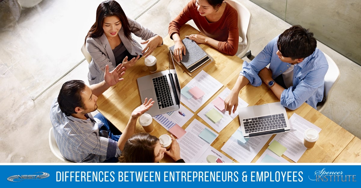 How do entrepreneurs and employees differ?